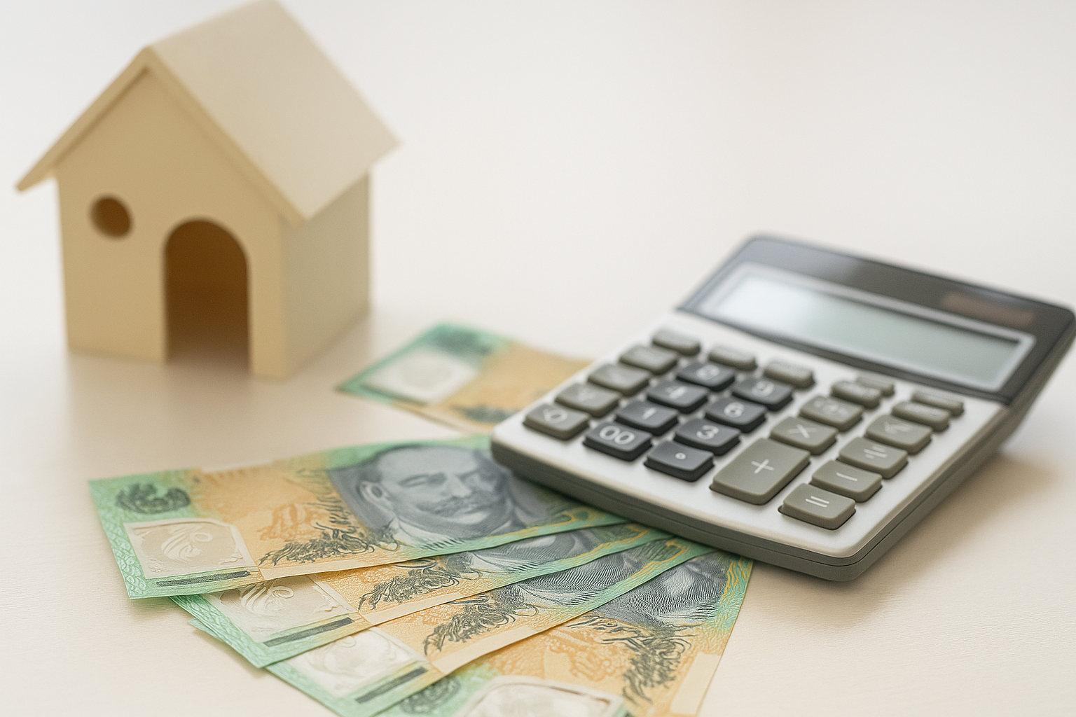 Wooden house model on a calculator beside banknotes illustrating a debt recycling strategy